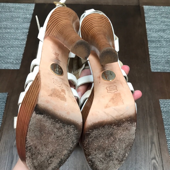 White Bebe sandal heels - Picture 3 of 3